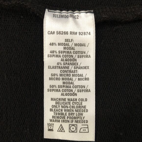 Splendid Womens Black Dress North Coast French Terry Shirred Popover Size M NWOT - Picture 12 of 12